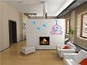 Removable Wall Decals- Birds in Cage and Flying Birds