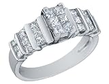 Diamond Cluster Ring 1 Carat (ctw)in 14K White Gold