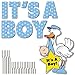VictoryStore Yard Decorations: It's A Boy Yard Card Letters & Stork Baby Announcement, Set of 9 with Stakes 12349