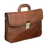 Maxwell Scott - Sacoche marron clair de luxe pour femme d'affaire (Ranco)