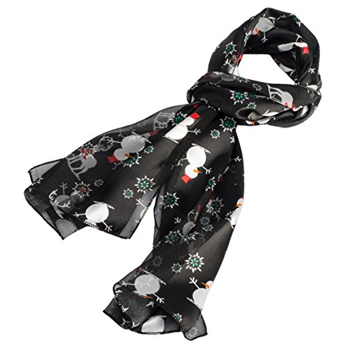 Purple Box Jewelry Christmas Reindeer Scarf (Black)