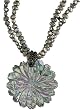 Chrysanthemum Paua Shell Necklace with accenting beads