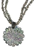 Chrysanthemum Paua Shell Necklace with accenting beads