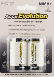 Premium AccuEvolution C NiMH Precharged Low Self Discharge Rechargeable Batteries - high drain, all other use