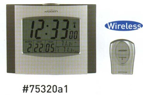 Atomix Wireless Clock and Thermometer with Remote Sensor