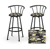 2 Baltimore Ravens NFL Football Themed Specialty / Custom Black Barstools wit...