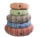 Striped Round Organic Hemp Pet Bed: Blue (Medium)