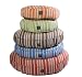 Striped Round Organic Hemp Pet Bed: Blue (Medium)