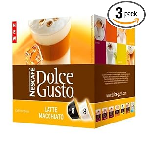 Nescafe Dolce Gusto Latte Macchiato, 16 capsules, 8-Count Servings, 6.86-Ounce Box (Pack of 3)