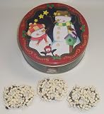 Scott's Cakes 1 lb. Dark Chocolate Covered Pretzel with White Chocolate Chips in a Season Greetings Tin