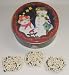 Scott's Cakes 1 lb. Dark Chocolate Covered Pretzel with White Chocolate Chips in a Season Greetings Tin