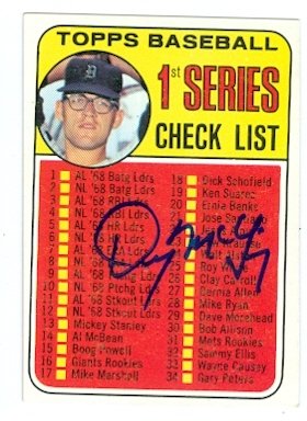 Denny McLain Autographed/Hand Signed baseball card (Detroit Tigers) 1969 Topps #57
