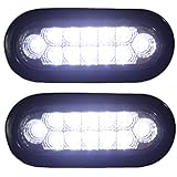 Pair Clear 6" Oval Sealed 12 DIODE LED BACK-UP REVERSE FOG WHITE Light Kit with Light, Grommet and Plug for Truck,Trailer (Turn, Stop, and Tail Light) Features chrome reflector inside the lens. STRONG LIGHT!!!