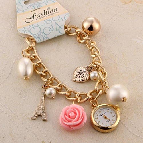EnterSandman fashion Ailisha Women'S Flower Bracelet Watches Fashion Quartz Eiffel Tower Lady Wristwatches Hot Sale