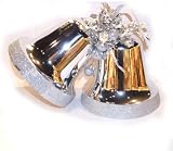 Kurt Adler Shatterproof Silver Double Bell Ornament