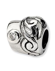 .925 Sterling Silver CZ Bead
