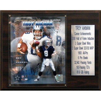 NFL Dallas Cowboys Troy Aikman Photo Career Stat Plaque