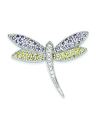 Sterling Silver Cubic Zirconia Dragonfly Pin
