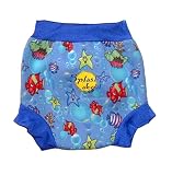 Splash About - La Couche Bebe Bain (Happy Nappy): Poisson avec côte Bleu, L (environ 6-14 mois)