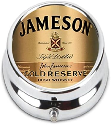 Carche Dara design Jameson Gold Irish Whiskey Triple Distilled Custom Fashion Cases Travel Holder Storage Round Organizer Pill Box Medicine Pill
