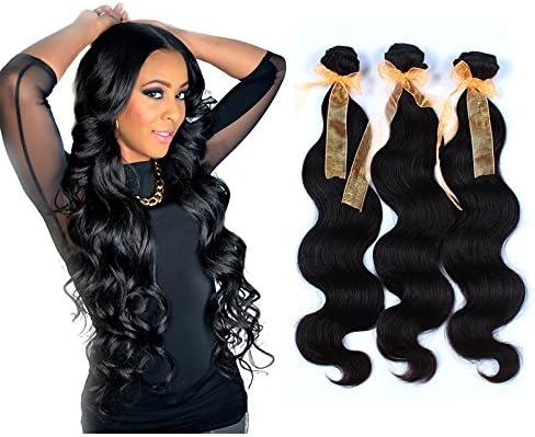 Yonna Mixed Length Indian Virgin Remy Human Hair Extension Weave 3 Bundles 300g - Natural Black,(20"22"24"),Body Wave