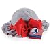Mud Pie Boathouse Baby Seersucker Sun Hat with Ruffle and Bow, Blue/Red, 0 - 12 Months