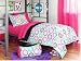 Black & Pink Polka Dots Teen Dorm Twin XL Comforter Set (6 Piece Twin Bed In A Bag) Black & Pink Polka Dots Teen Dorm Twin XL Comforter Set (6 Piece Twin Bed In A Bag)