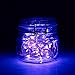 BINZET 50 LEDs 3AA Battery Operated Copper Wire String Light, 2 Meters (No Remote), Purple