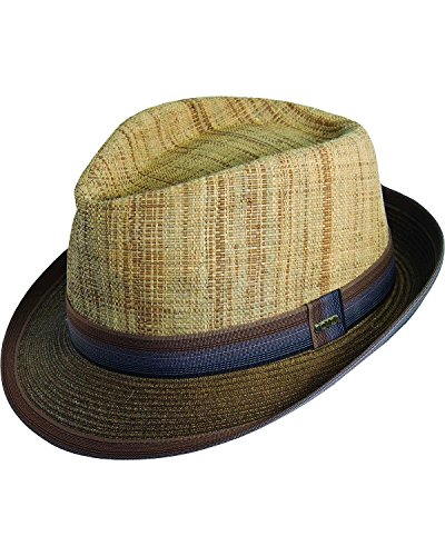 Scala Men's Matte Raffia and Braid Fedora
