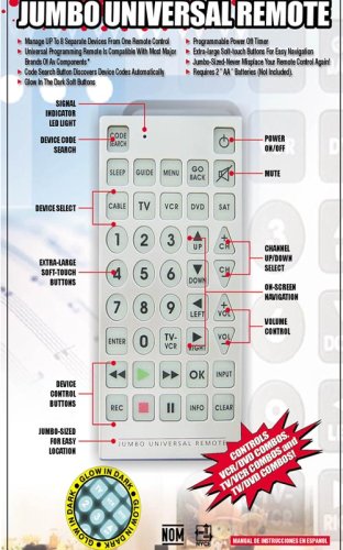 Jumbo Universal Remote With Glow-in-the-Dark Buttons