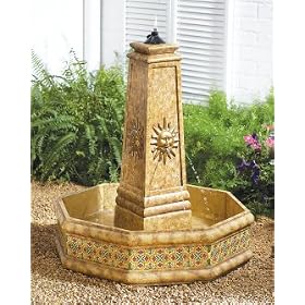 38 Celestial Sun Face Mosaic Tile Garden Fountain by Garden Fountains