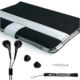Canvas Case Cover Slim Design for Kindle Wireless Reading Device (6" Display, Global Wireless, 2nd Generation Kindle Only) + Indlues a 4-Inch Determination Hand Strap + Hi-Fi Noise-Reducing Ear Buds Earphone set