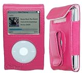 Premium Pink iPod Classic/Video Leather Case with Belt Clip