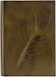 Laural Leaf Green Genuine Leather Journal, Lined, Gift Boxed, 6x8"