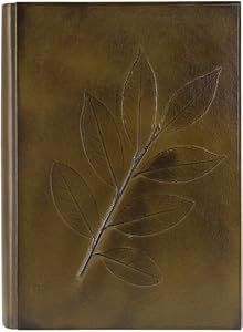 Laural Leaf Green Genuine Leather Journal, Lined, Gift Boxed, 6x8"