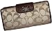 Women's Coach Ashley Signature Sateen Slim Envelope Wallet Khaki/Mahogany