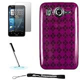 Magenta Smooth Durable TPU Skin with Argyle Texture Design Protector / Sili ....