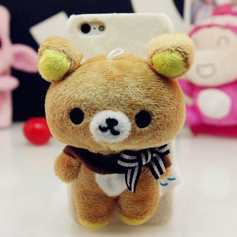 Rilakkuma Doll Plush Dools Iphone 6 Plus Case Frosted Shell Anti-scratch Back Case for Iphone 6 Plus (Brown)