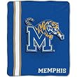 Memphis Tigers NCAA Royal Plush Raschel Blanket (Jersey Mesh Series) (50x60")"