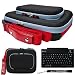 Black Red Ultimate Smart Travel Organizer Hard Nylon Durable Cover Carrying Cube Case // Airport Check-Point-Friendly // For Asus Eee Pad Transformer TF101 Netbook Notebook 10.1 inch Screen + Includes a Slim Wireless Bluetooth Keyboard