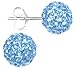 Sterling Silver Light Blue Crystal Ball Stud title=
