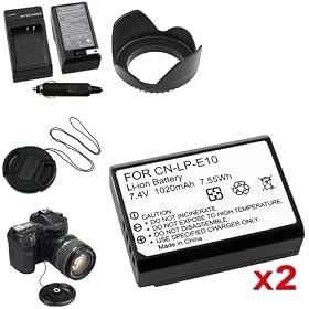 Everydaysource 6 Accessories Bundle For Canon Rebel T3 EOS 1100D X50 LP-E10 Battery