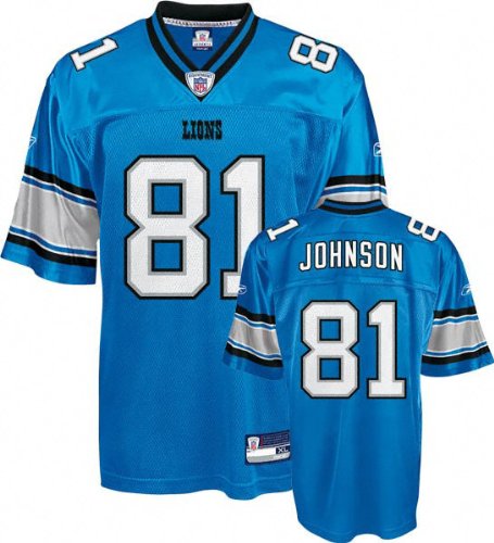 Calvin Johnson Detroit Lions Blue PREMIUM 