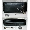 Castelford Black Tobacco Pouch w Pipe Holder Pocket, Tool and Moistener Pod