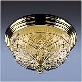 WATERFORD CRYSTAL BEAUMONT CEILING FIXTURE LARGE BRASS