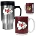 Kansas City Chiefs NFL Travel Mug & Gameball Ceramic Mug Set - Primary logo