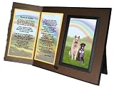 Beyond the Rainbow Poem Pet Memorial Keepsake Picture Frame and Pet Loss Sympathy Gift, Rich Dark Brown with Foil Accent
