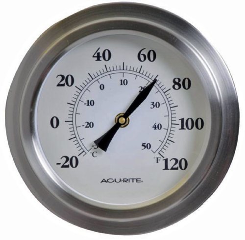 Chaney Instrument 8-Inch Brushed Nickel Porthole Thermometer