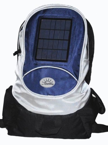 Blue Solar Backpack and Cell Phone Charger. 3 watt Solar Power, 3, 000mAh Rechargable Battery. Blue Solar Backpack and Cell Phone Charger. 3 watt Solar Power, 3, 000mAh Rechargable Battery.