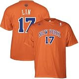 Jeremy Lin New York Knicks Orange Jersey Name and Number T-Shirt Small